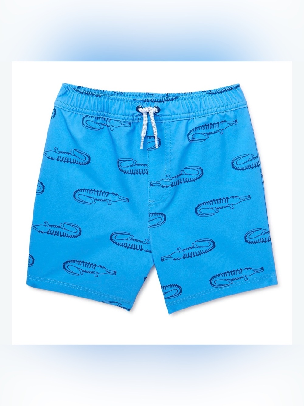Wonder Nation Boys Blue Crocodile Swim Trunks 4T UPF 50+